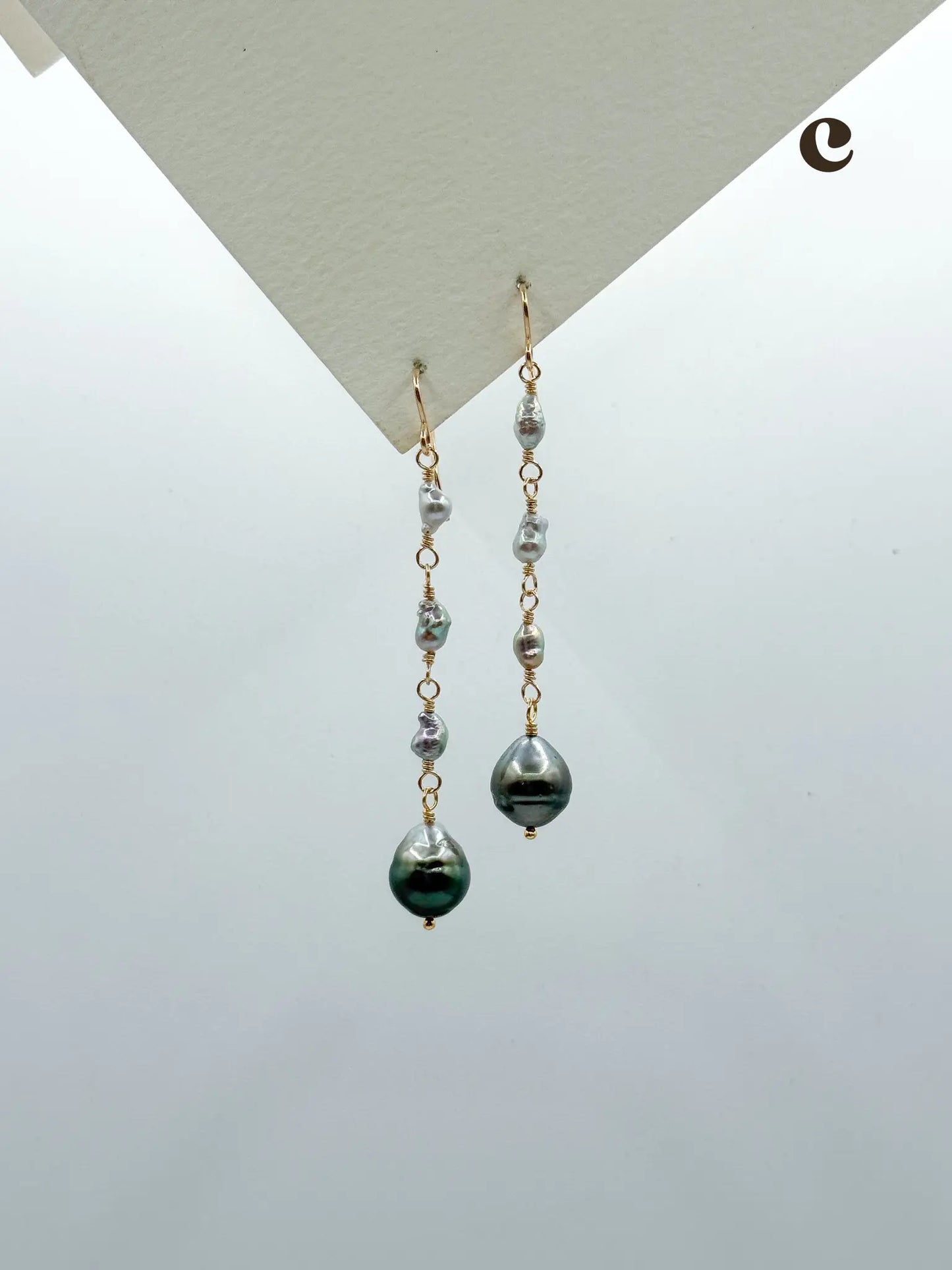 KESHI TAHITIAN DROP EARRINGS