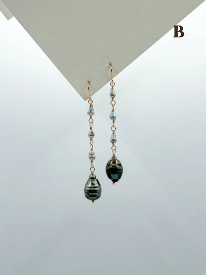 KESHI TAHITIAN DROP EARRINGS