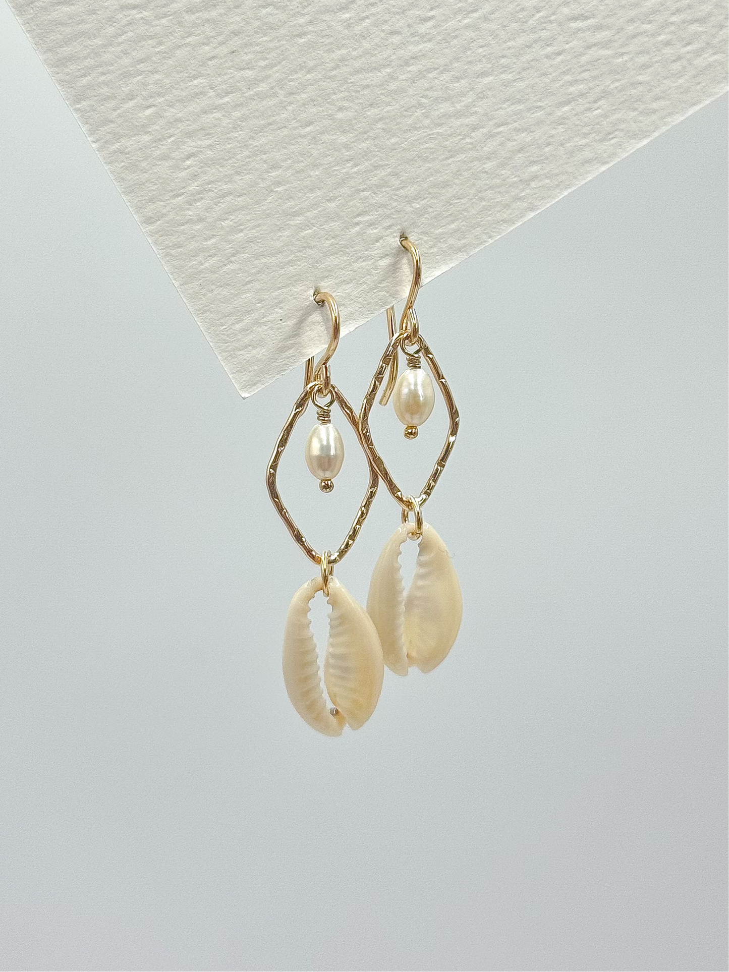 COWRIE - DIAMOND DROP EARRINGS