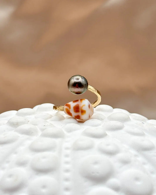 TAHITIAN X HEBREW BYPASS RING