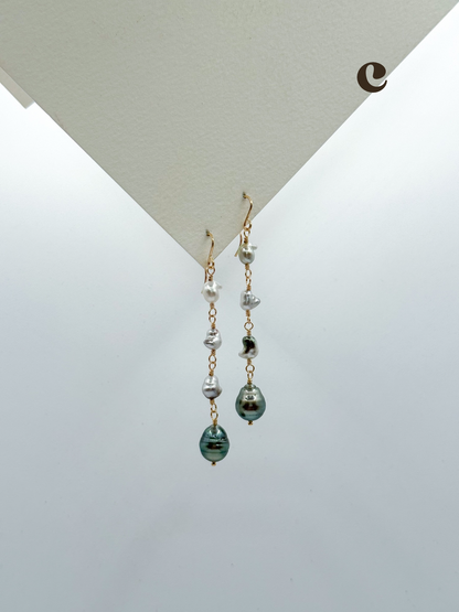 KESHI TAHITIAN DROP EARRINGS
