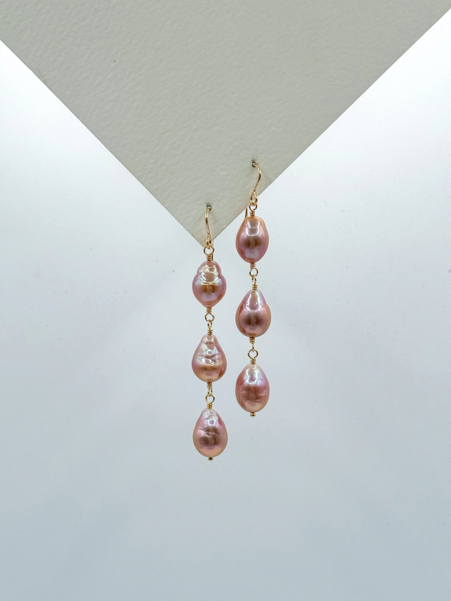 TRIPLE EDISON DROP EARRINGS