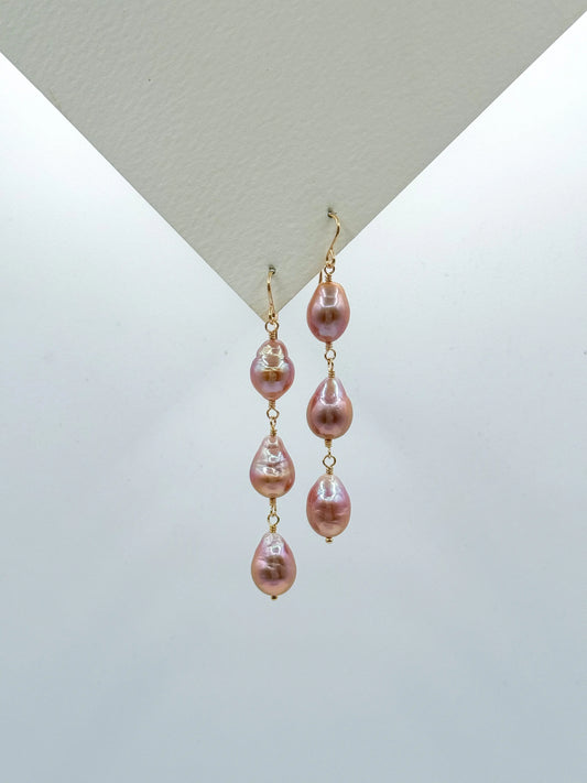 TRIPLE EDISON DROP EARRINGS