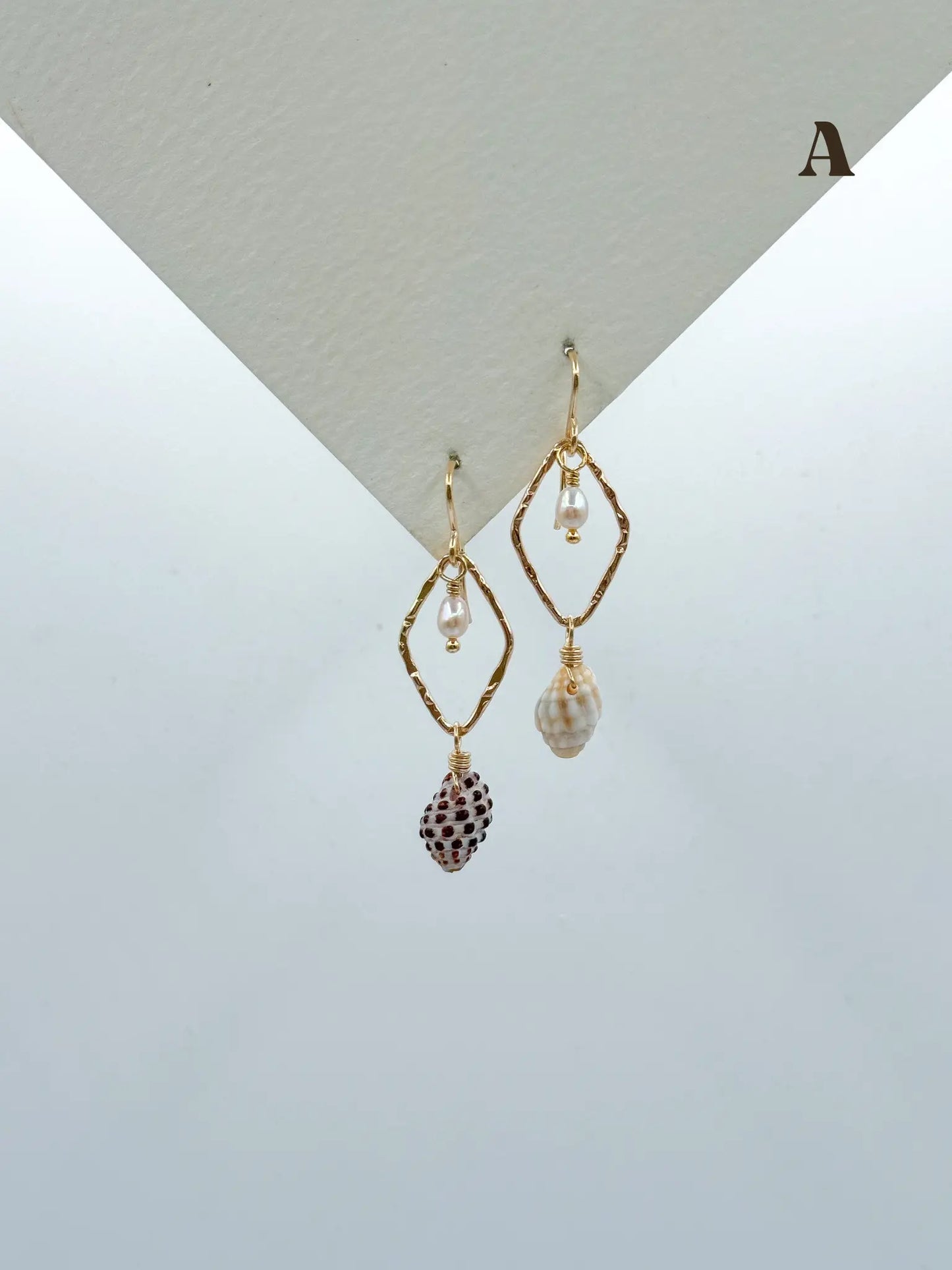 NINA EARRINGS - Navea Maui's gold-filled nautical shell pearl earrings 