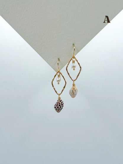 NINA EARRINGS - Navea Maui's gold-filled nautical shell pearl earrings 